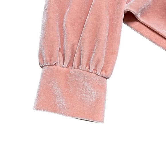 NASTY GAL Velvet High Neck Cropped Shirt Pink Size 6 - Picture 4 of 5